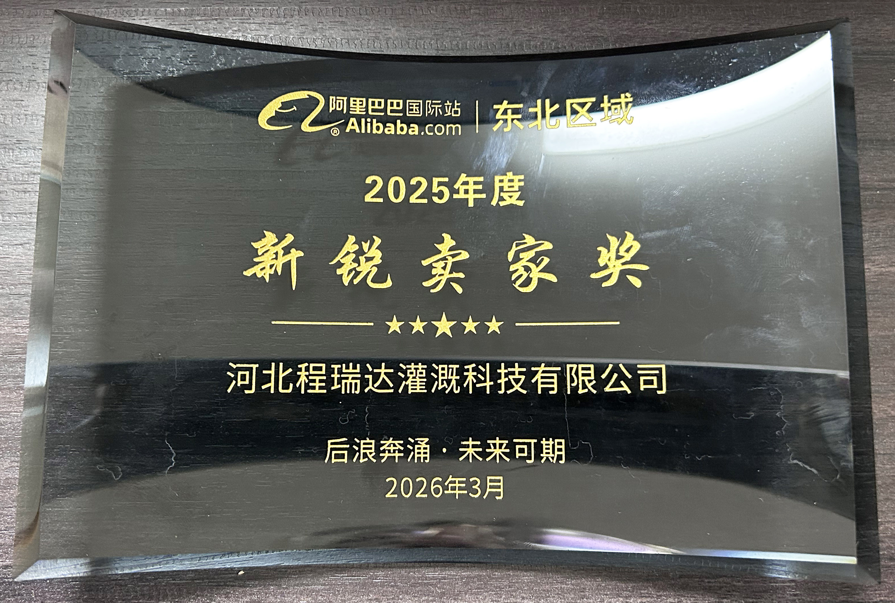 七台河程瑞达灌溉 | 荣获阿里国际站新锐卖家奖